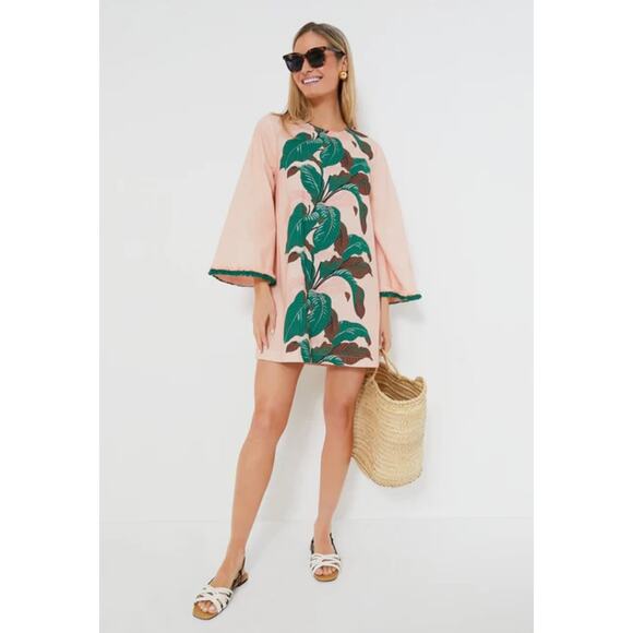 Tuckernuck Dresses & Skirts - New Tuckernuck Blush Palms Leila Coverup Mini Dress Tropical Pink Short Small